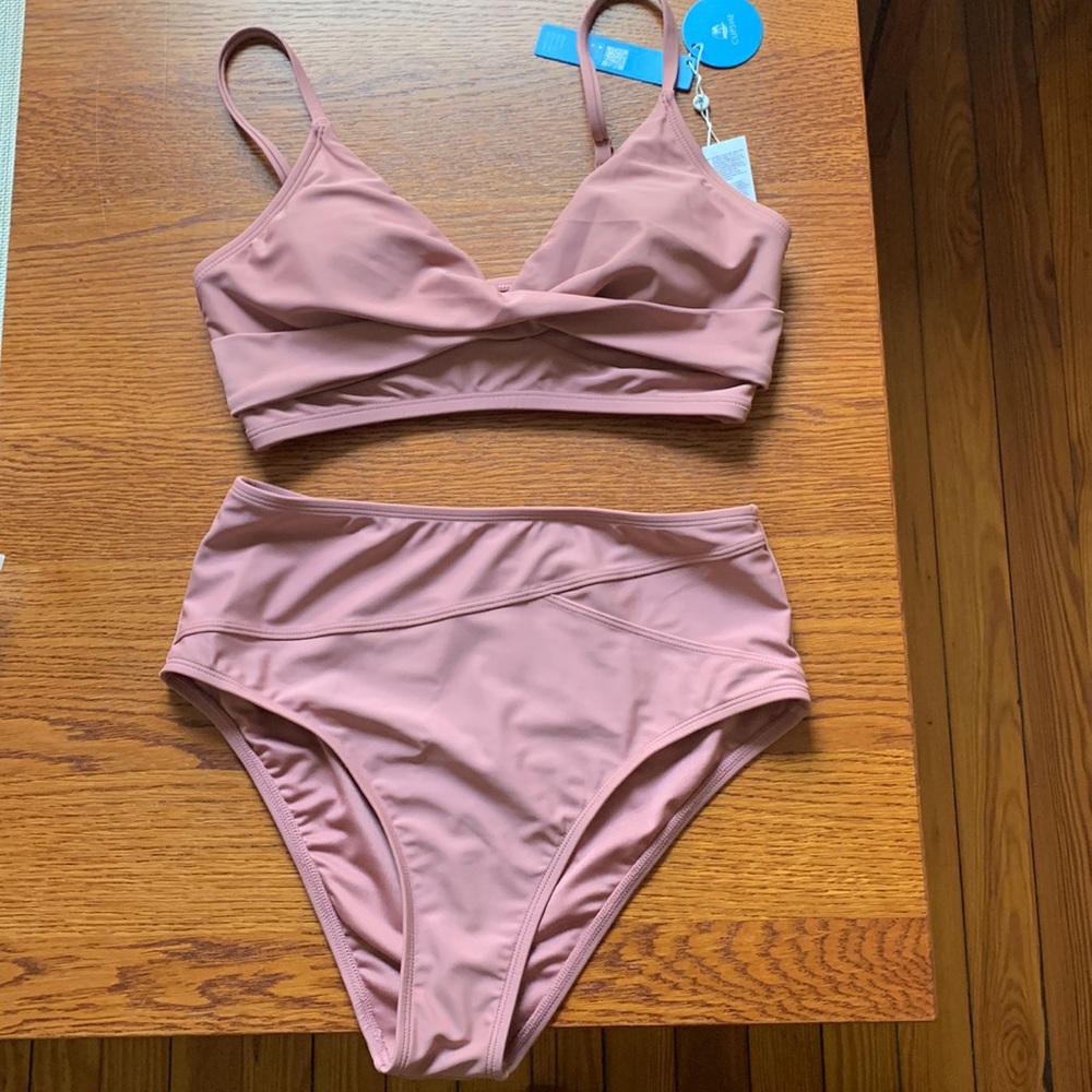 Pink high waisted bikini